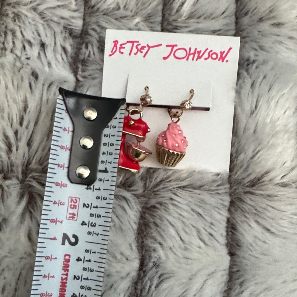 Betsey Johnson Red Mixer and Pink Cupcake Earrings - Picture 4 of 4